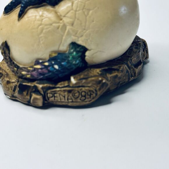 Windstone Edition Peacock Hatching Dragon Egg Pena 1984 Retired VINTAGE - Picture 4 of 11